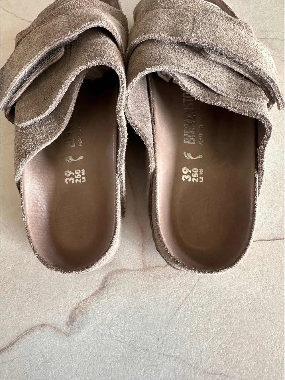 Birkenstock Kyoto Suede Leather Sandals in Gray Taupe Women’s size 39 8-8.5